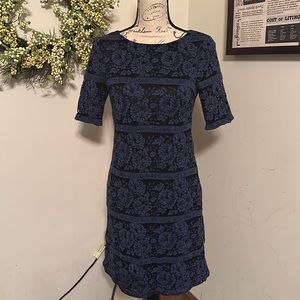 Black and blue lace dress